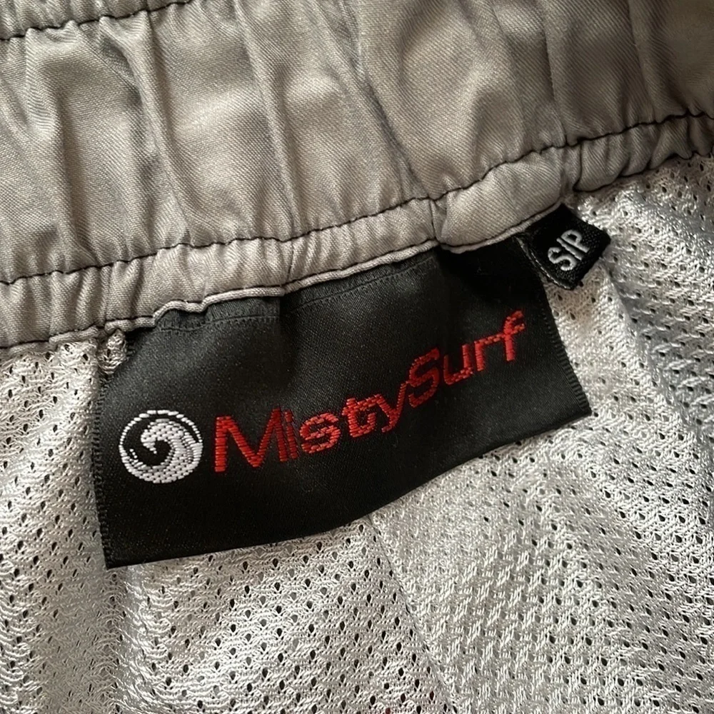 Misty Surf Men Black Red White Plaid Swim Swimsuit Board Surf Trunk Shorts Sz S